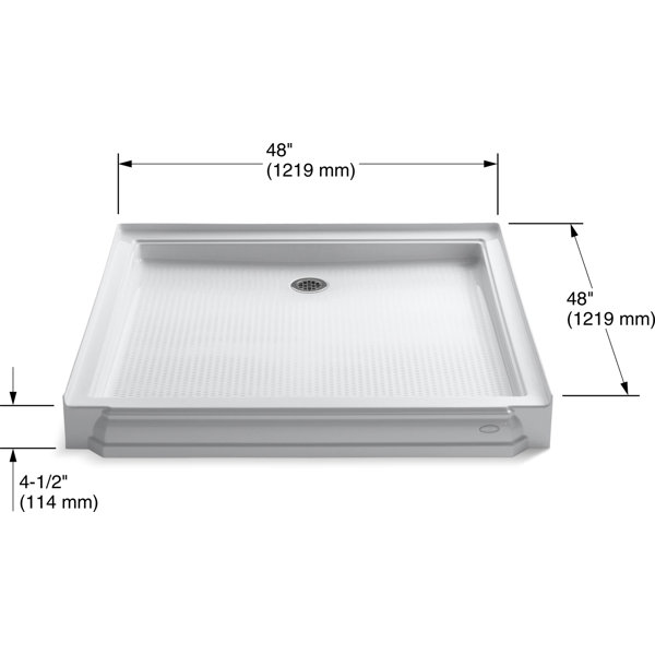 Kohler Memoirs® 48" x 48" Single Threshold Rear Center Drain Shower